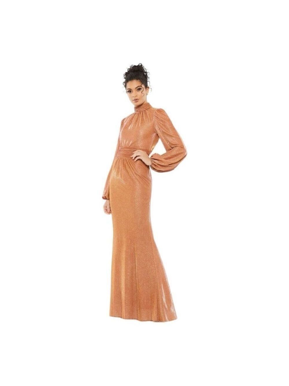 Mac Duggal Bishop Sleeve High Neck Dress Size 2